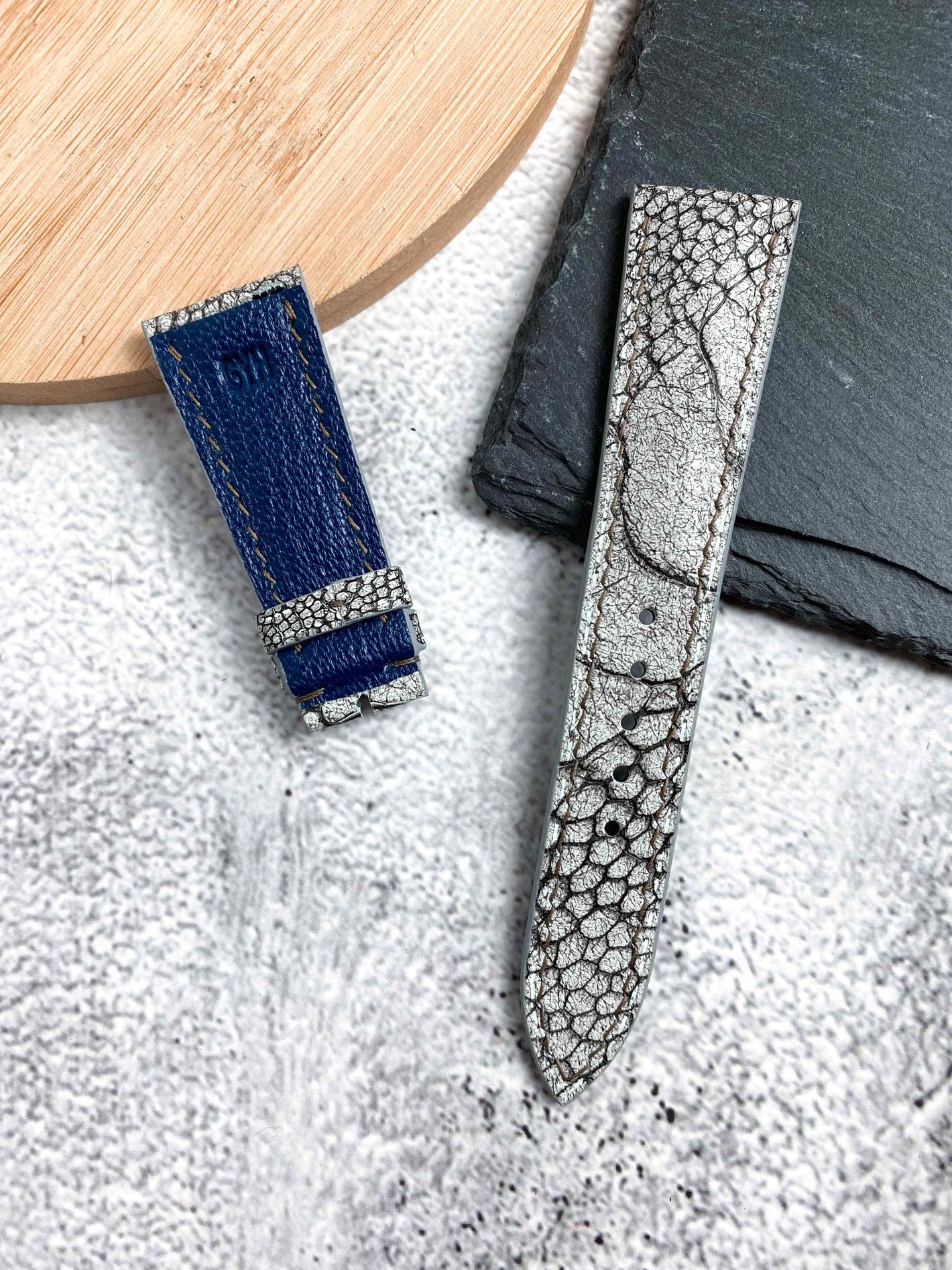 Stonewash Bone Ostrich for Patek Philippe Deployant Clasp