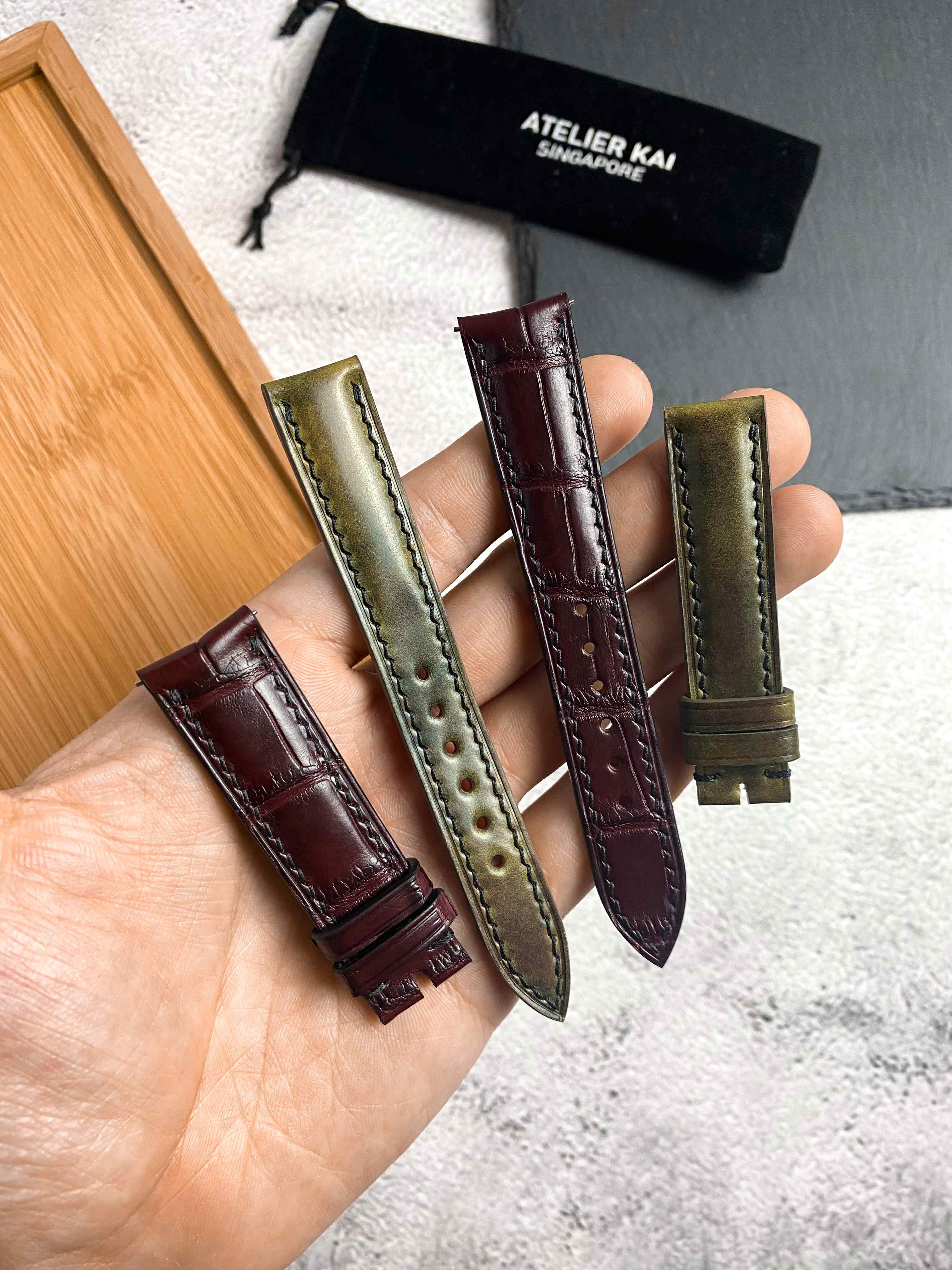 Bespoke Shell Cordovan Leather Watch Straps Atelier KAI